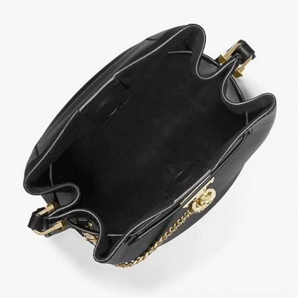 MICHAEL KORS Hamilton Legacy Messenger Bucket Bag Black NWT - Picture 3 of 10